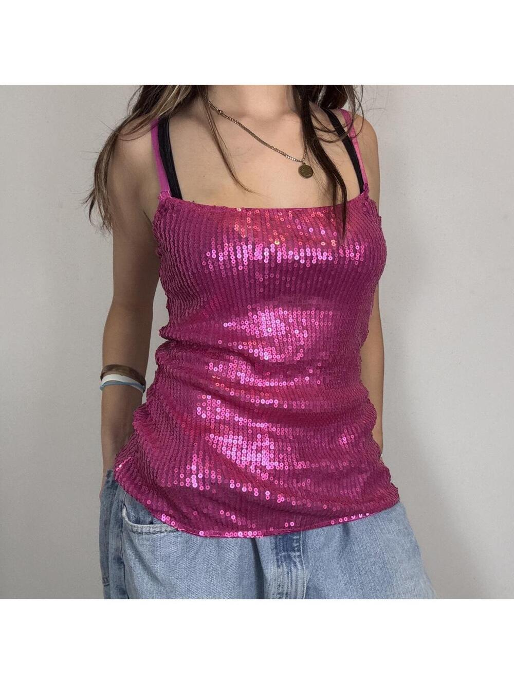 NWT Charlotte Russe pink sequin tank top!! Size medium ! #goingout #itgirl #y2k